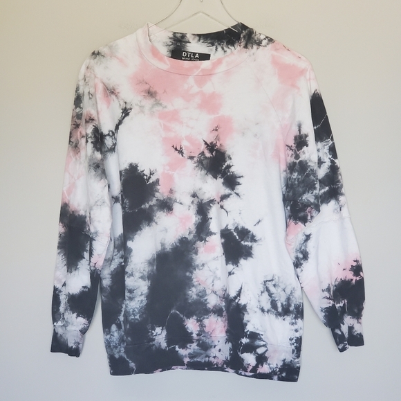 DTLA Brand Jeans Tie Dye Cotton Crew Neck Sweatshirt Cosmic Size XS - Picture 9 of 9